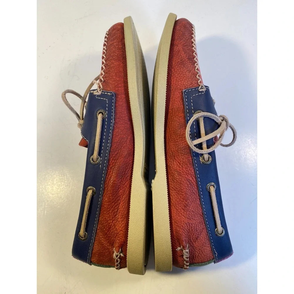 Sperry Top-Sider leather boat shoes Men's 8 Non-Marking Red, Purple, Blue